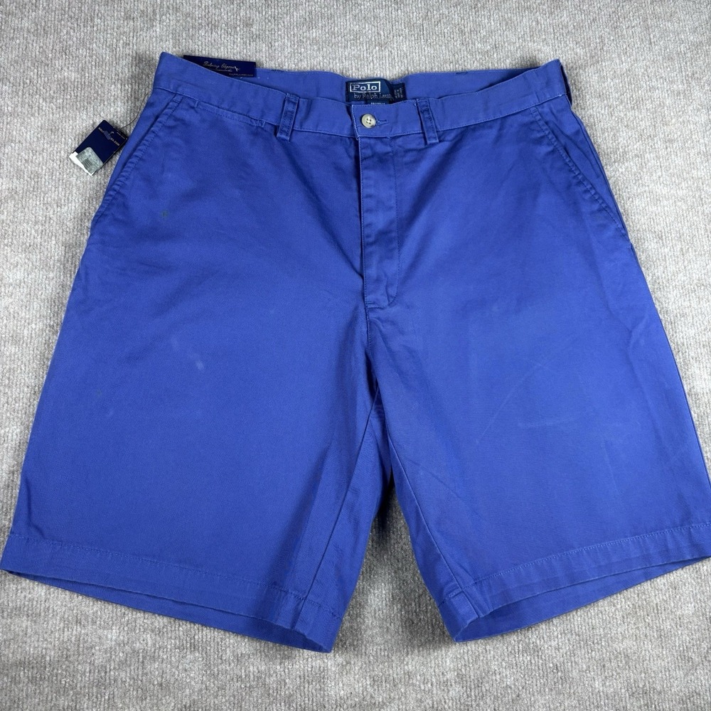 NWT Polo Ralph Lauren Prospect Shorts Men's 34 Royal Blue Cotton Chino 9.5"